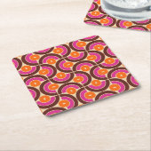 Mod 1970s Retro Style Geometric Design Rechteckiger Pappuntersetzer (angewinkelt)