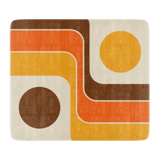 Mod 1970s Retro Style Geometric Design Schneidebrett (Vorderseite)