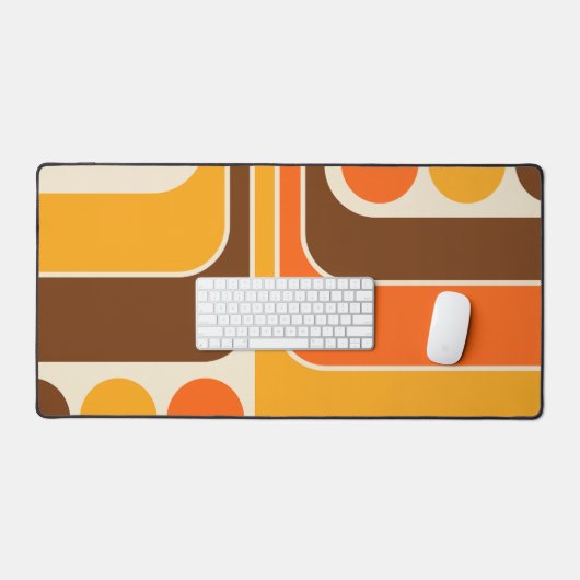 Mod 1970s Retro Style Geometric Design Schreibtischunterlage (Tastatur & Maus)