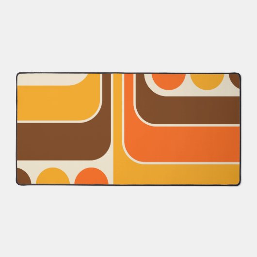 Mod 1970s Retro Style Geometric Design Schreibtischunterlage (Vorderseite)