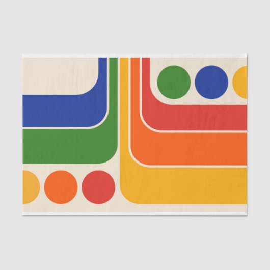 Mod 1970s Retro Style Geometric Design Seidenpapier (Vorderseite)