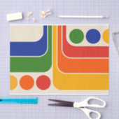 Mod 1970s Retro Style Geometric Design Seidenpapier (Handwerk)