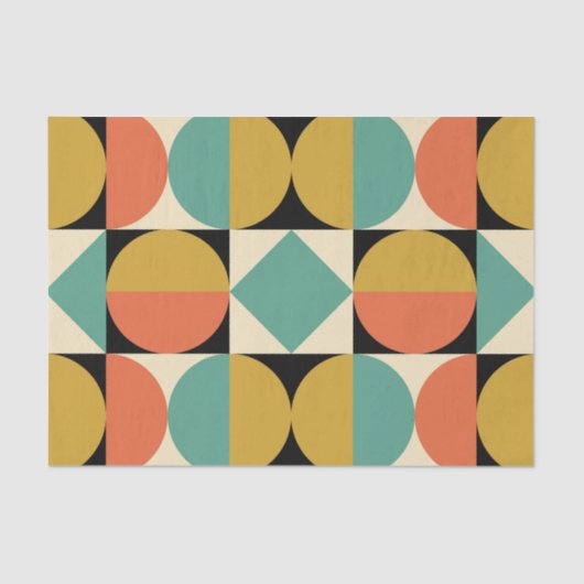 Mod 1970s Retro Style Geometric Design Seidenpapier (Vorderseite)