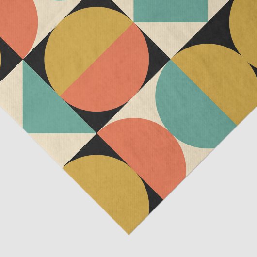 Mod 1970s Retro Style Geometric Design Seidenpapier (Ausschnitt)