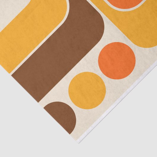 Mod 1970s Retro Style Geometric Design Seidenpapier (Ausschnitt)