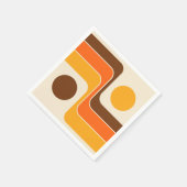 Mod 1970s Retro Style Geometric Design Serviette (Ecke)