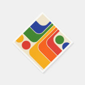 Mod 1970s Retro Style Geometric Design Serviette (Ecke)