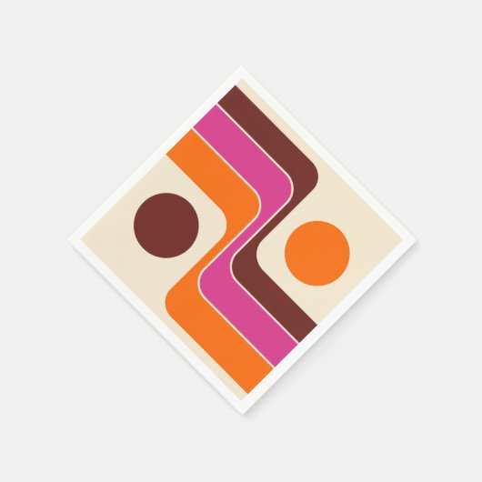 Mod 1970s Retro Style Geometric Design Serviette (Ecke)