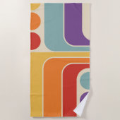 Mod 1970s Retro Style Geometric Design Strandtuch (Vorderseite)