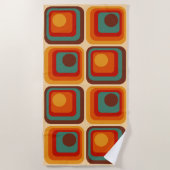 Mod 1970s Retro Style Geometric Design Strandtuch (Vorderseite)