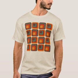 Mod 1970s Retro Style Geometric Design T-Shirt