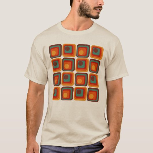Mod 1970s Retro Style Geometric Design T-Shirt (Vorderseite)
