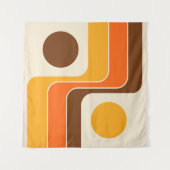 Mod 1970s Retro Style Geometric Design Wandteppich (Vorderseite (Horizontal))