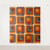 Mod 1970s Retro Style Geometric Design Wandteppich (Vorderseite)