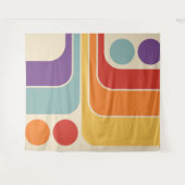 Mod 1970s Retro Style Geometric Design Wandteppich (Vorderseite (Horizontal))