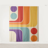 Mod 1970s Retro Style Geometric Design Wandteppich (Vorderseite)