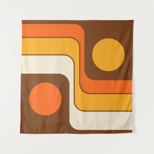 Mod 1970s Retro Style Geometric Design Wandteppich (Vorderseite)