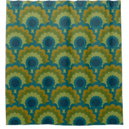 Mod 60er 70er Duschvorhang aus der Mitte des Jahrh