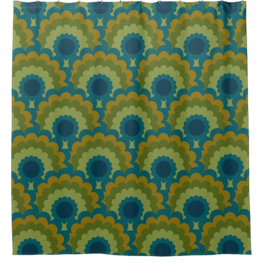 Mod 60er 70er Duschvorhang aus der Mitte des Jahrh (Vorderseite)