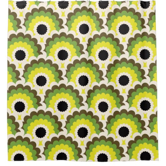 Mod 60er 70er Duschvorhang aus der Mitte des Jahrh (Vorderseite)