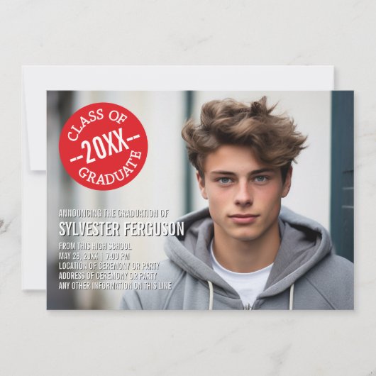 Mod Abschluss Foto Ankündigung - Red Chevrons (Vorderseite)