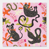 Mod Abstract Primitive Cats & Dogs Pattern pink Tapete (Vorderseite)