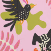 Mod Abstract Primitive Cats & Dogs Pattern pink Tapete (Naht)