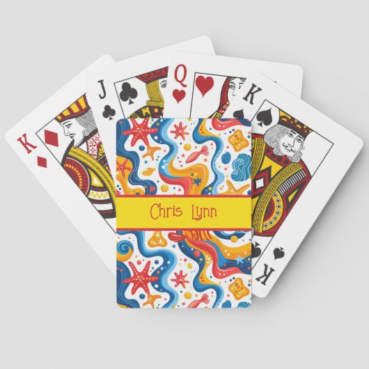 Mod Abstrakt Beach Theme mit Starfish Spielkarten (Rückseite)
