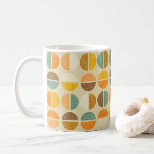 Mod Abstrakt Circle Earth Beige Kaffeetasse (Mit Donut)