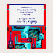 Mod Abstrakt Collage Guitar Lektionen/Musik Visitenkarten (Außenseite Aufgefaltet)