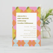 Mod Abstrakt Geometrische Babydusche aus der Mitte Einladung (Stehend Vorderseite)