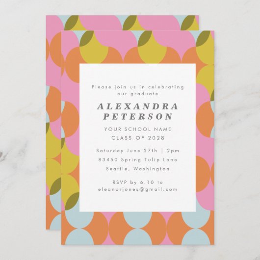 Mod Abstrakt Geometrischer Abschluss für das Mitte Einladung (Vorne/Hinten)