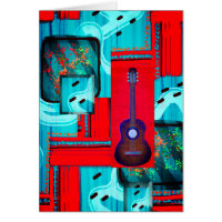 Mod Abstrakt Music Collage "Overreach" Blank Card