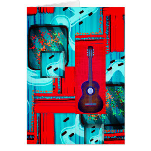 Mod Abstrakt Music Collage "Overreach" Blank Card