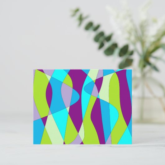Mod Abstrakt Postkarte (Stehend Vorderseite)