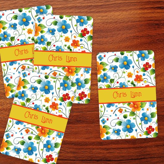 Mod Abstrakte Blume Thema mit hellen Farben Spielkarten