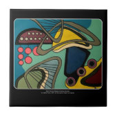 Mod Abstraktes Aquatic-Gemälde aus dem Mittelalter Fliese (Vorderseite)