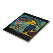 Mod Abstraktes Aquatic-Gemälde aus dem Mittelalter Fliese (Seite)