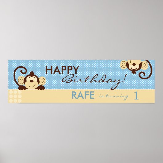 Mod Affen Birthday Banner Poster (Vorne)