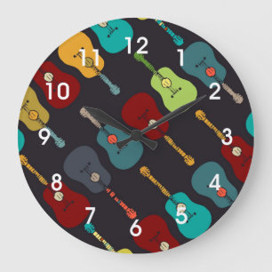 Mod-Akustikgitarre-Uhr Große Wanduhr