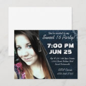 Mod Angle Grunge Foto Sweet 16 Einladung (Vorne/Hinten)