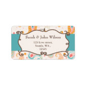 Mod aqua, blau, Rücksendekennzeichen Adressaufkleber (Vorne)