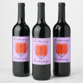 Mod Art Heart Custom Wine Label Weinetikett (Flaschen)