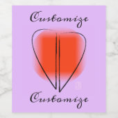 Mod Art Heart Custom Wine Label Weinetikett (Einzelnes Label)