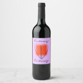 Mod Art Heart Custom Wine Label Weinetikett (Vorderseite)