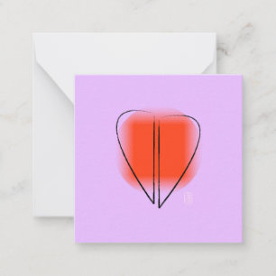 Mod Art Herz 6,4x6,4 cm flache Notizkarte Mitteilungskarte