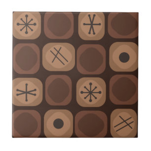 Mod Art Soft Cubes Brown aus den 1950er Jahren Fliese
