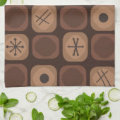Mod Art Soft Cubes Brown aus den 1950er Jahren Geschirrtuch (Gefaltet)