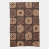 Mod Art Soft Cubes Brown aus den 1950er Jahren Geschirrtuch (Vertikal)
