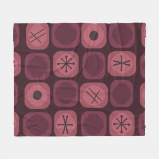 Mod Art Soft Cubes Burgundy aus den 50er Jahren Fleecedecke